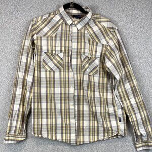 Patagonia ripstop button up shirt organic cotton size M tartan plaid gorpcore